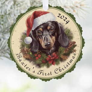 Dachshund Christmas Paper Ornament Card