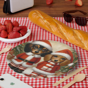 Dachshund Christmas Party Paper Plates