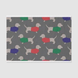 Dachshund Christmas Pattern Tissue Paper