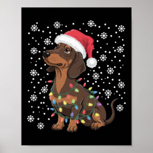 Dachshund Christmas Poster