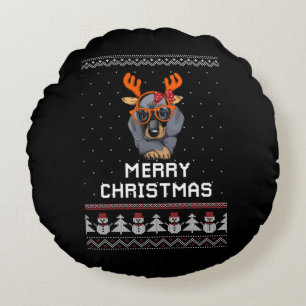 Dachshund Christmas Round Cushion