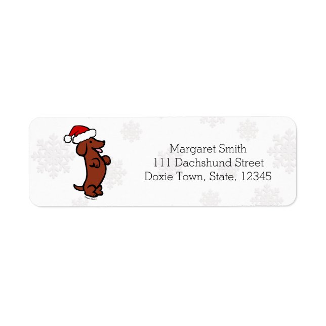 Dachshund Christmas Santa Hat Labels (Front)