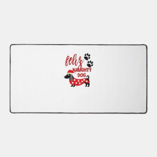 Dachshund Christmas Shirt _ Funny Feliz Naughty Do Desk Mat