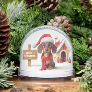 Dachshund Christmas Snow Globe