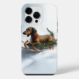 Dachshund Christmas snow winter iPhone 14 Pro Max Case
