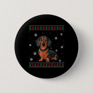 Dachshund Christmas Sweater Xmas Pet Animal Dog Lo 6 Cm Round Badge