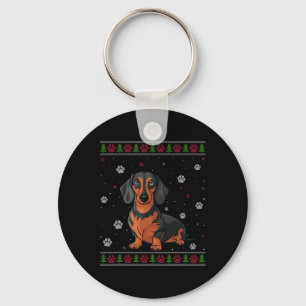 Dachshund Christmas Sweater Xmas Pet Animal Dog Lo Key Ring