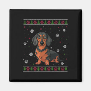 Dachshund Christmas Sweater Xmas Pet Animal Dog Lo Magnet