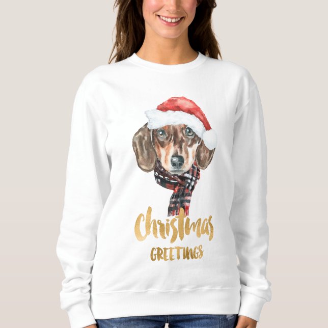 Dachshund Christmas Sweatshirt (Front)
