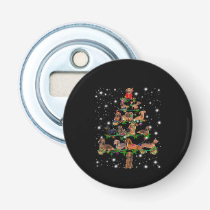 Dachshund Christmas Tree Covered By Flashlight Bottle Opener