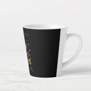 Dachshund Christmas Tree Covered By Flashlight Latte Mug