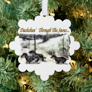 Dachshund Christmas Tree Decoration Card