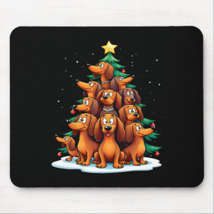 Dachshund Christmas Tree Funny Dog Holiday  Mouse Pad