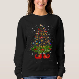 Dachshund Christmas Tree Lights Funny Sweatshirt