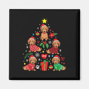 Dachshund Christmas Tree Ornament Funny Weenie Dog Magnet