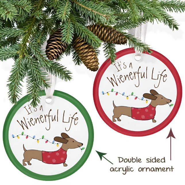 Dachshund Christmas Tree Ornament - Naughty Puppy (Dachshund Wienerful Life Christmas Tree Ornament)