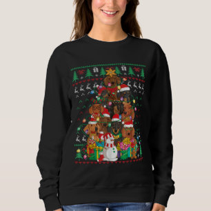 Dachshund Christmas Tree Santa Hat Ugly Sweater Do