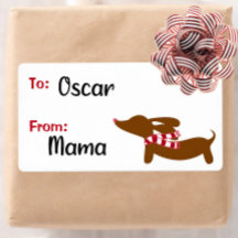 Dachshund Christmas Warm Wishes Gift Tags