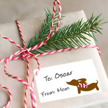 Dachshund Christmas Warm Wishes Gift Tags