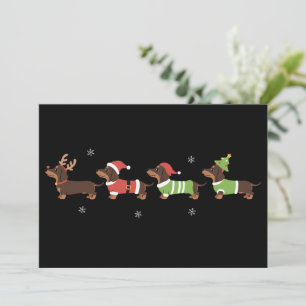 Dachshund Christmas Wiener Dog Lover Holiday Dogs  Card