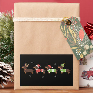 Dachshund Christmas Wiener Dog Lover Holiday Dogs Rectangular Sticker