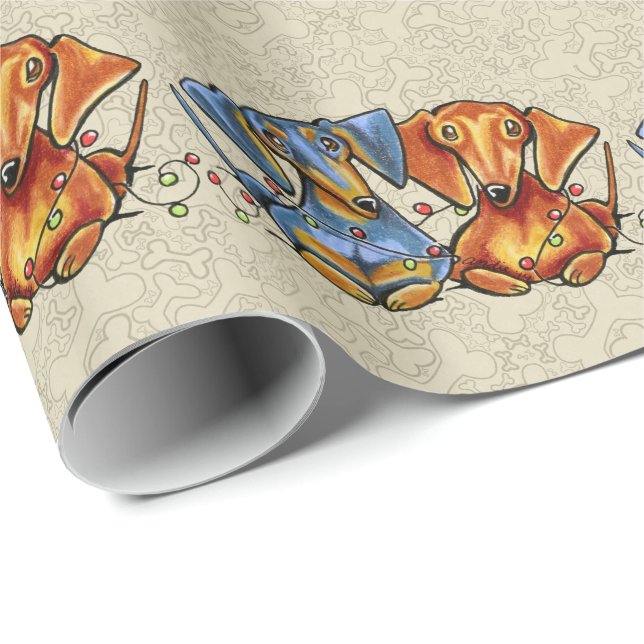 Dachshund Christmas Wrapping Paper (Roll Corner)