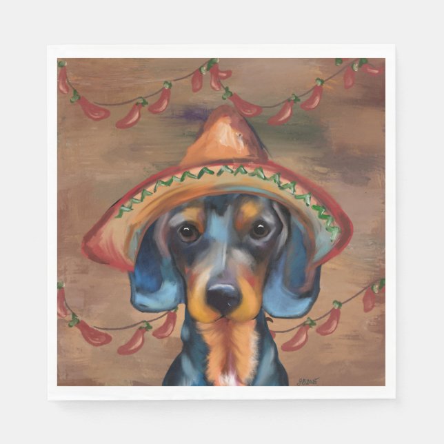 Dachshund Cinco de Mayo Napkin (Front)