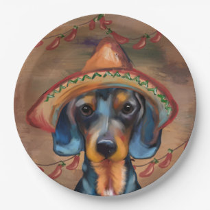 Dachshund Cinco de Mayo Paper Plate