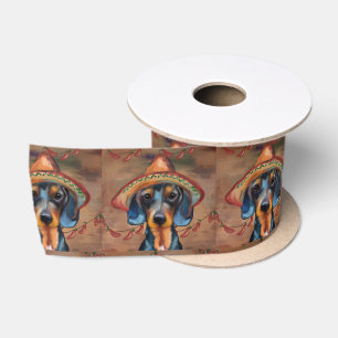 Dachshund Cinco de Mayo Satin Ribbon