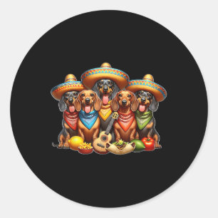 Dachshund Cinco De Mayo Wiener Dog Classic Round Sticker