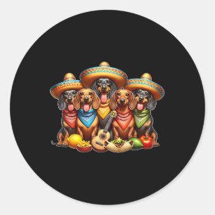 Dachshund Cinco De Mayo Wiener Dog  Classic Round Sticker