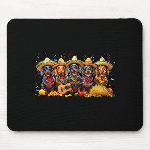 Dachshund cinco de mayo wiener dog mouse pad