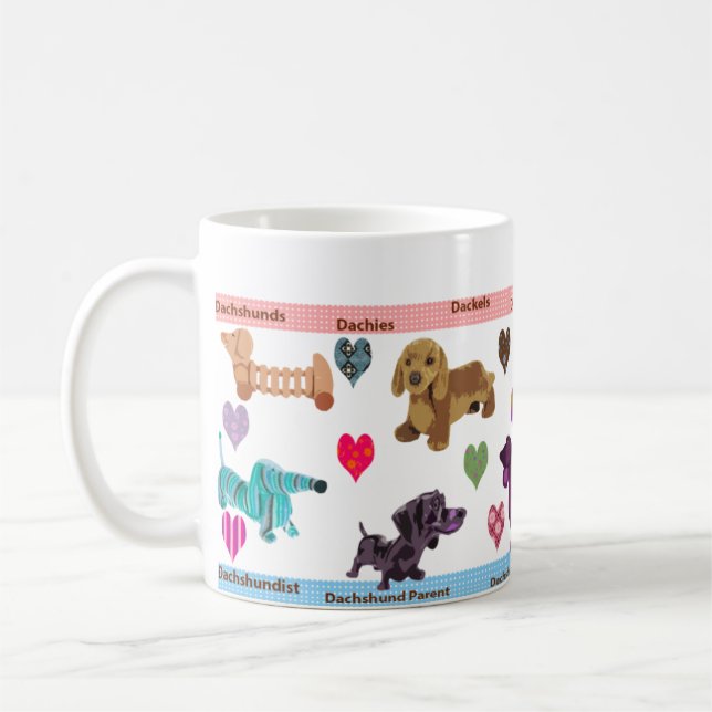 Dachshund Coffee Mug | Dachshund Allsorts Mug (Left)
