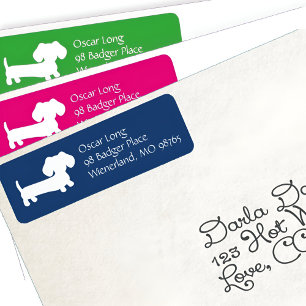 Dachshund Colourful Mailing Address Labels