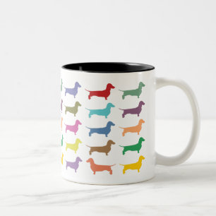Dachshund Confetti Two-Tone Mug