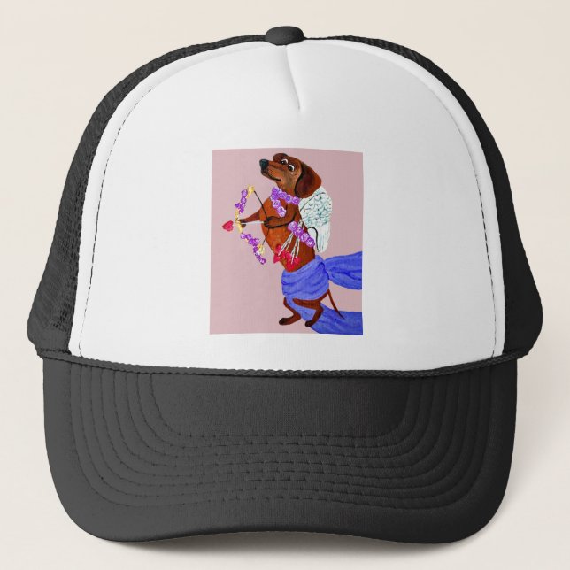 Dachshund Cupid Trucker Hat (Front)