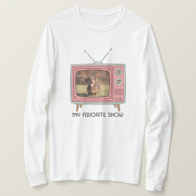 Dachshund Custom Photo - Retro TV T-Shirt (Design Front)