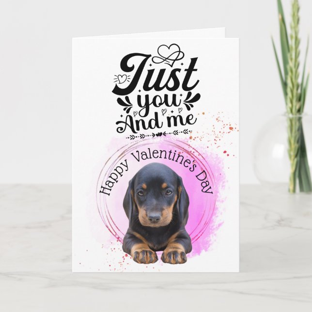 Dachshund Custom Valentine's Day Holiday Card (Front)