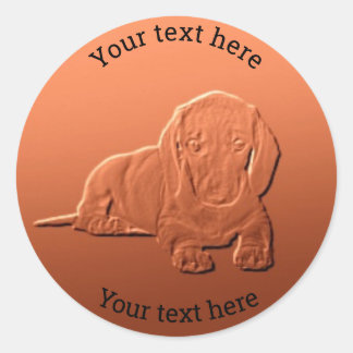 Dachshund Customisable Art Design #copp11 Classic Round Sticker
