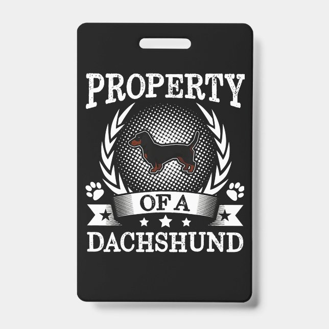 Dachshund Cute Dog ID Badge (Front)