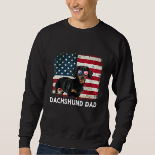 Dachshund Dad American Flag The 4th Of July Sweatshirt