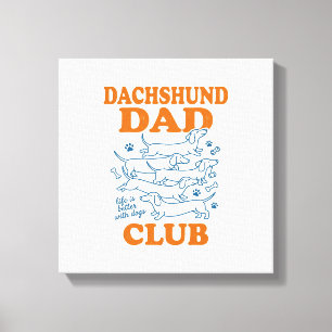 Dachshund Dad Club Vintage Dog Shirt Design_1 Canvas Print