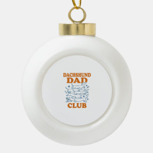 Dachshund Dad Club Vintage Dog Shirt Design_1 Ceramic Ball Christmas Ornament