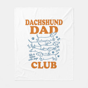 Dachshund Dad Club Vintage Dog Shirt Design_1 Fleece Blanket