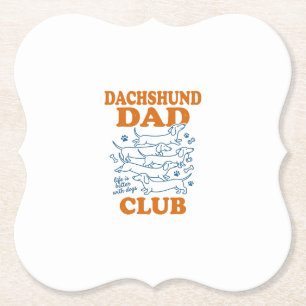 Dachshund Dad Club Vintage Dog Shirt Design_1 Paper Coaster