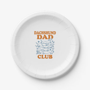 Dachshund Dad Club Vintage Dog Shirt Design_1 Paper Plate