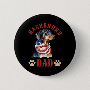 Dachshund Dad Dog Father's Day 4th Of July 6 Cm Round Badge