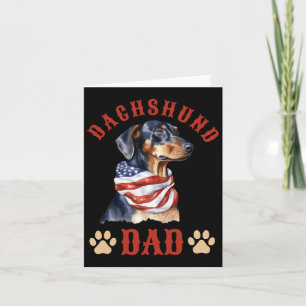 Dachshund Dad Dog Father's Day 4th Of July  Card