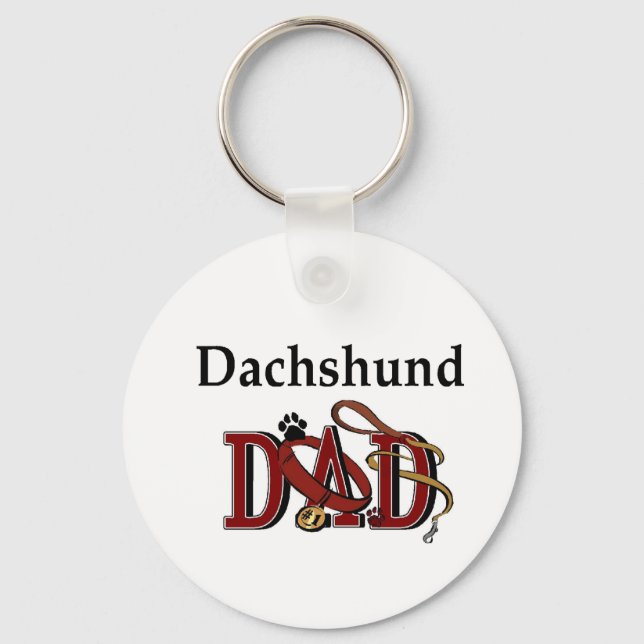 Dachshund DAD Gifts Key Ring (Front)
