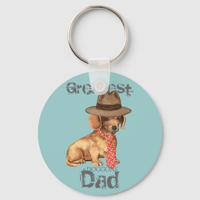 Dachshund Dad Key Ring (Front)